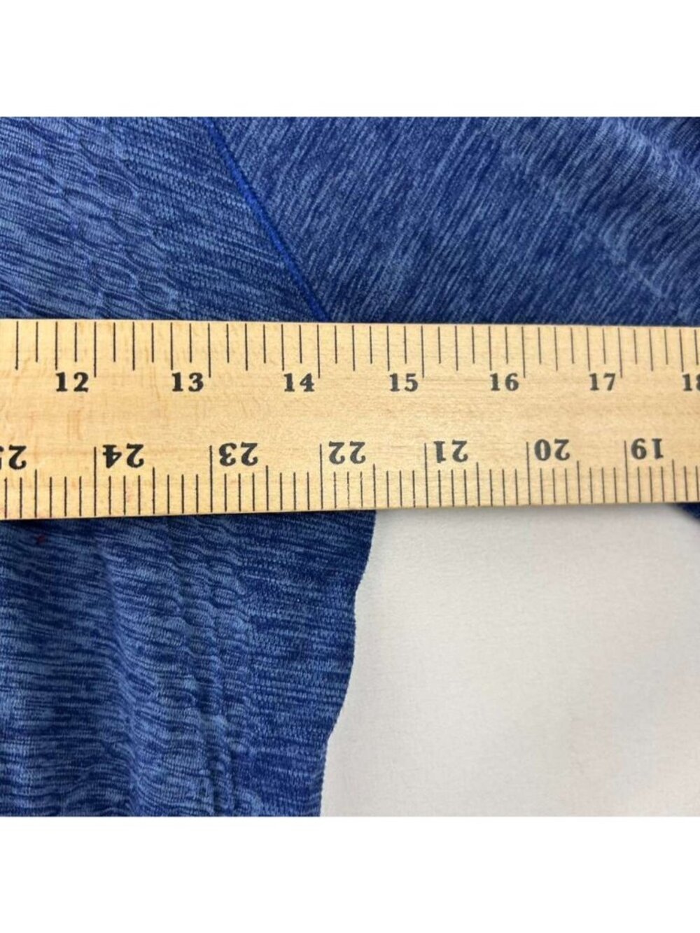 Athleta Women's Small Long Sleeve Speedlight Heather Blue Top Ruched Crewneck - Picture 6 of 14